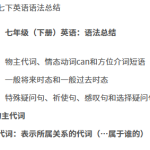 【外研】七下英语语法总结