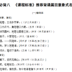 高考必背八　《课程标准》推荐背诵篇目意象式名句