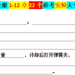 九年级化学全册1-12单元22个必考实验大全（背诵＋默写）