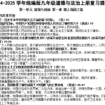 2024-2005学年九年级上册道德与法治上册复习提纲